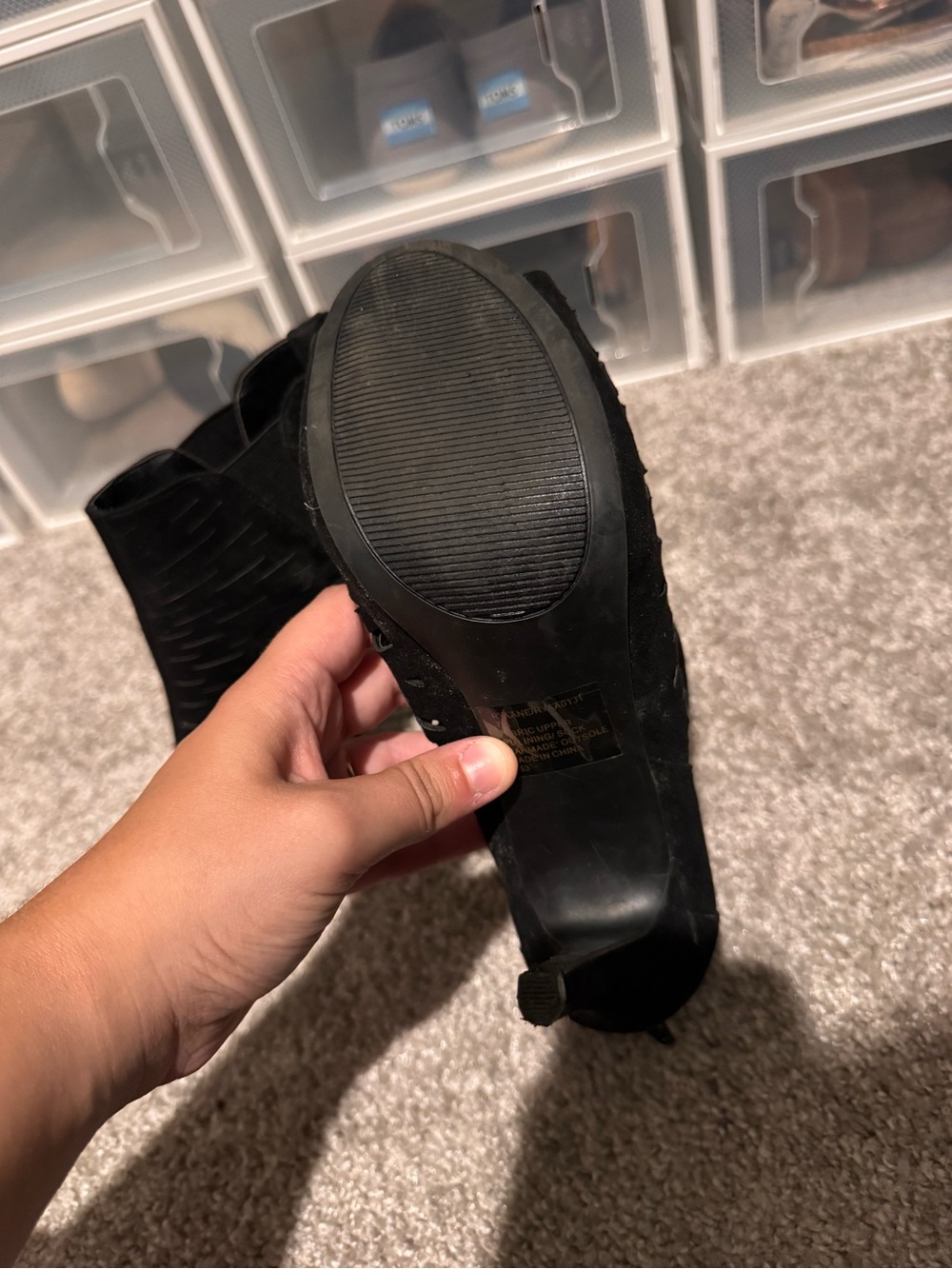 T.J.Maxx Black Suede Ankle Heel Boots